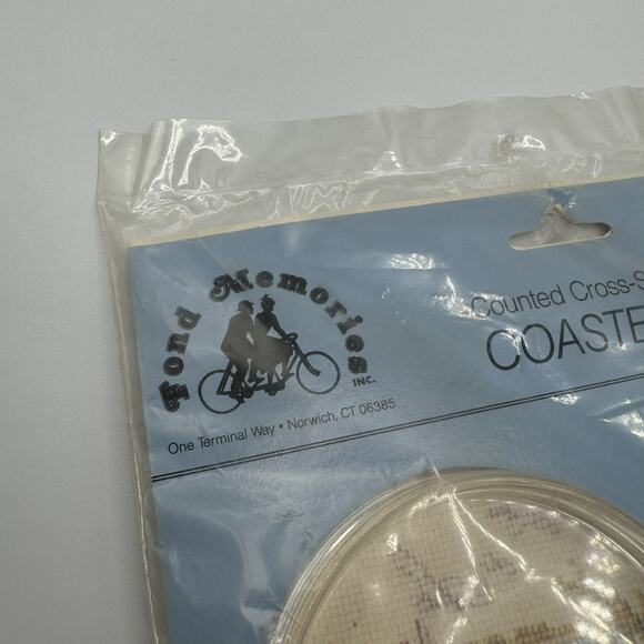 Fond Memories 4 SEASCAPES Counted Cross Stitch Acrylic Coasters C-12 Kit - Picture 2 of 6